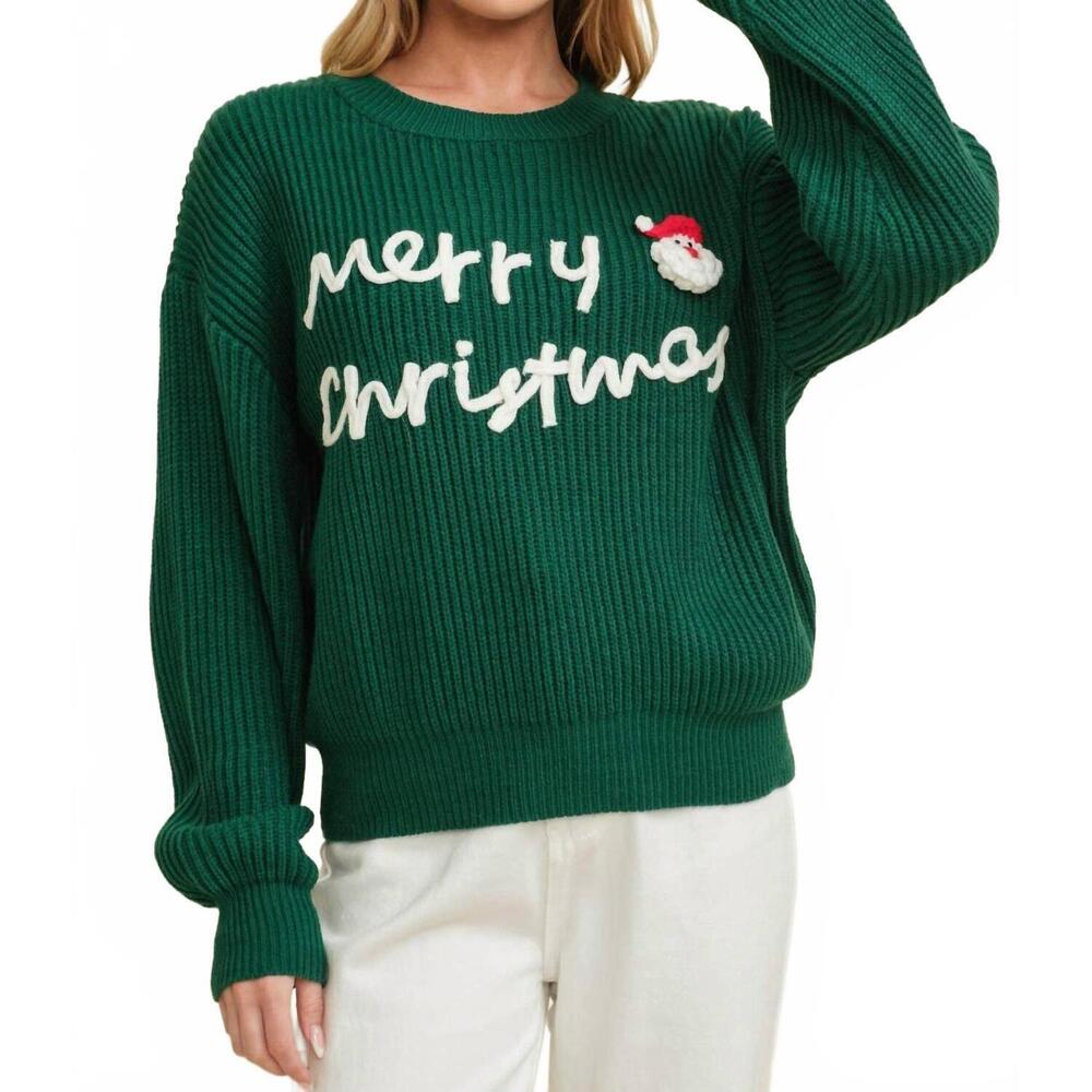 NEW CLOUD TEN merry christmas crewneck sweater in green